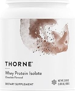THORNE - Whey Protein Isolate - Balanced Amino Acids Profile with BCAAs - 21 Grams of Easy to Digest Whey Protein Powder - NSF Certified for Sport - Chocolate - Gluten & Soy-Free - 30 Servings