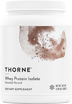 THORNE - Whey Protein Isolate - Balanced Amino Acids Profile with BCAAs - 21 Grams of Easy to Digest Whey Protein Powder - NSF Certified for Sport - Chocolate - Gluten & Soy-Free - 30 Servings