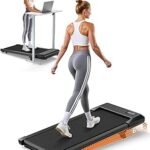 Walking Pad with 6% Incline, 300LBS Capacity Under Desk Treadmill for Home Office, Quiet Portable Mini Treadmill with App & Remote Control, No Assembly, Slim Design for Small Spaces