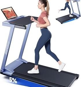Superun Walking Pad Treadmill with Incline for Home Office, 3-in-1 Under Desk Treadmill with Smart App Control, 300LB Capacity, Quiet Portable Foldable Treadmill for Apartment & Small Spaces