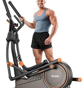Niceday Elliptical Exercise Machine, Elliptical Machine for Home, Magnetic Elliptical Trainer with 15.5IN-19IN Stride, 16 Resistance Levels, 400LBS Loading Capacity, Support Kinomap APP