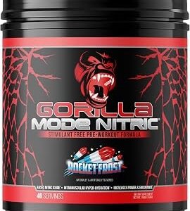 Gorilla Mode Nitric Upgraded Stimulant Free Pre-Workout – Best Tasting and Most Effective Stimulant Free Pre-Workout/Massive Pumps · Vasodilation · Power / 768 Grams (Rocket Frost)