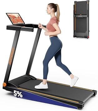 Superun Walking Pad Treadmill with Incline for Home Office, 3-in-1 Under Desk Treadmill with Smart App Control, 300LB Capacity, Quiet Portable Foldable Treadmill for Apartment & Small Spaces