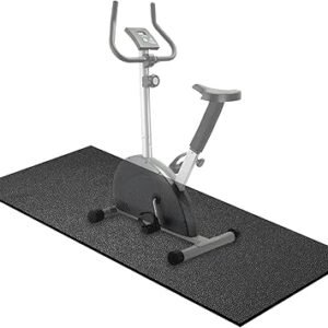 Treadmill Mat,60" x 30",6mm Thickness Exercise Equipment Mat for Carpet Hardwood Floors, Compatible with Walking Pad,Spin Bike,Elliptical Trainer,Rowing Machine