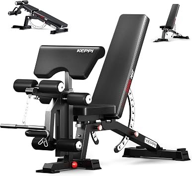 Weight Bench, 1200LBS Workout Bench with Leg Extension/Curl and Preacher Curl Attachment, Flat Incline Decline Weight Bench for Home Gym - Bench3000 Max