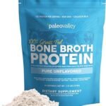 Paleovalley 100% Grass Fed Beef Bone Broth Protein Powder - Rich in Collagen Peptides for Hair, Skin, Gut Health, Bone and Joint Support - 15g Protein Per Serving - No Gluten or GMOs