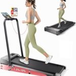 Acezoe Walking Pad with 3-Level 10% Incline, Foldable Treadmill for Home Small Office, Compact Portable Under Desk Treadmill with Handle,Dual LED Display, APP & Remote, 300 lbs Capacity