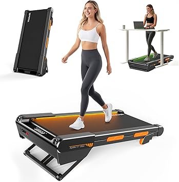 Vitalwalk Walking Pad Treadmill with Incline, Full Deck 15% Auto Incline, Portable Under Desk Treadmills for Home Office, 350LBS, 3.0HP Brushless, 4-Way Move & Vertical Storage, Ambient Light