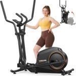 YOSUDA Foldable Elliptical Exercise Machine for Home,15IN Stride Compact Folding Elliptical Training Machine Only 2 sq ft for Small Spaces, Elliptical Cross Trainer with 16 Magnetic Resistance Levels