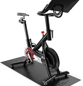 Cycleclub Bike Mat Compatible with Peloton Bike,Elliptical,Treadmill Mat, 6mm Thick, Under Exercise Bike Trainer Pad for Indoor Stationary Spin Bike Gym Equipment Hardwood Floor Carpet Protector