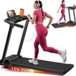 Aiteid Treadmill with Incline,3.0HP Small Treadmills for Home,Portable Electric Treadmill with Handles,Lightweight Walking Pad,Compact Running Treadmills,Walking Pad with Handle,300LBS Capacity
