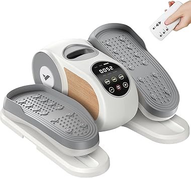 MERACH Under Desk Elliptical Machine, Leg Exerciser While Sitting for Seniors with 12-Speeds & Remote Control, Quiet Portable Electric Seated Pedal Exerciser Machine for Home Office