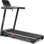 Sunny Health & Fitness Wi-Fi Smart Treadmill Walking Pad with Shock Absorption Cushioning, Home Fitness Cardio Equipment with SunnyFit App Access - Compact Foldable, Auto Incline, Under Desk Optional