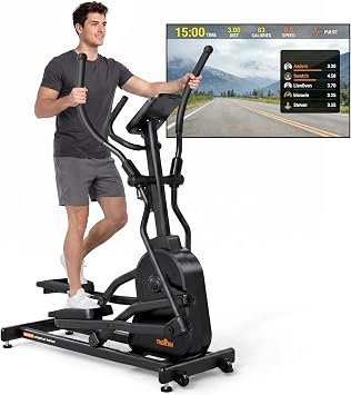 THERUN Elliptical Exercise Machine, Electric Elliptical Machine for Home Use, Magnetic Elliptical Training Machines with 20IN Stride & 32-Level Resistance, 350LB Capacity, App Connectivity