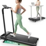 UREVO Strol 2E Pro Smart Incline Walking Pad Treadmill with APP, 12% Incline, Compact Walking Pad with Safety Handle, Plug & Play, Desk Treadmill with LED Display, Walking & Running for Home Office
