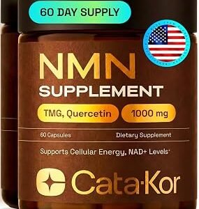 Cata-Kor NMN Supplement – 4-in-1 NAD Supplement with Quercetin | TMG | Resveratrol – Supports Cellular Energy & NAD+ Levels – 120 Capsules – Third-Party Tested (2 Pack)