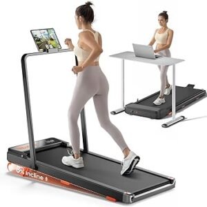 TREAFLOW Walking Pad,Treadmill with Incline for Home Office, 2.5HP Portable Under Desk Treadmill with 265 Lbs Capacity,Remote Control, Led Display