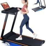 Superun Walking Pad Treadmill with Incline for Home Office, 3-in-1 Under Desk Treadmill with Smart App Control, 300LB Capacity, Quiet Portable Foldable Treadmill for Apartment & Small Spaces