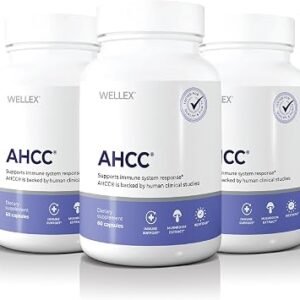 Papillex AHCC Supplement - Maximum Strength - Natural Immune Support Extract - Maintains Natural Killer Cell Activity - 20+ Human Research Studies - 60 Veggie Capsules (3 Pack)