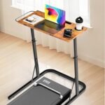 Adjustable Treadmill Walking Pad Desk, for Bike/Cycling Trainer, Workstation Standing Desk, Trainer Stand Table for Indoor, Treadmill Attachment-Exercise While Working or Watching TV, Rustic Brown