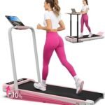 WELLFIT Foldable Treadmill with Incline, 350 LBS Capacity Walking Pad with Handle Bar, Portable Walking Pad Treadmills for Home, Under Desk Treadmill with App & Remote Control, Wide Belt, LED Display