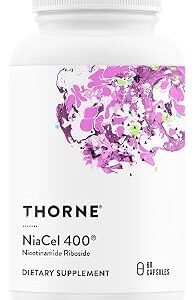 THORNE - NiaCel 400 - NAD Supplement - Nicotinamide Riboside - Supports Healthy Aging, Cellular Energy Production & Sleep-Wake Cycle* - NSF Certified for Sport & Vegan - Gluten-Free - 60 Capsules