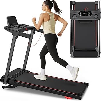 Treadmill with 0-15% Auto Incline, 0.6-7.5MPH Foldable Walking Pad Treadmill with Handle Bar for Home Small, 3.0HP Low Noise Portable Walking Running Machine for Small Space, 350LBS Capacity