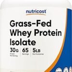 Nutricost Grass-Fed Whey Protein Isolate (Unflavored) 5LBS - rBGH Free, Non-GMO & Gluten Free