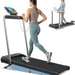 WELLFIT Walking Pad with 10% Incline, Folding Treadmill for Home and Office, 3.0 HP Portable Walking Pad Treadmill with Handle Bar, APP & Remote Control, 350 lbs Capacity