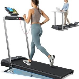 WELLFIT Walking Pad with 10% Incline, Folding Treadmill for Home and Office, 3.0 HP Portable Walking Pad Treadmill with Handle Bar, APP & Remote Control, 350 lbs Capacity