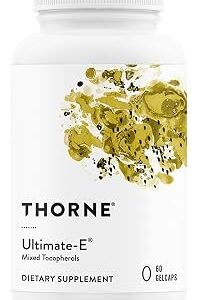 THORNE - Ultimate-E - Vitamin E Supplement from Mixed Tocopherols - Fat-Soluble Antioxidants for Cardiovascular Support* - Third-Party Certified - Gluten, Dairy & Soy-Free - 60 Softgels