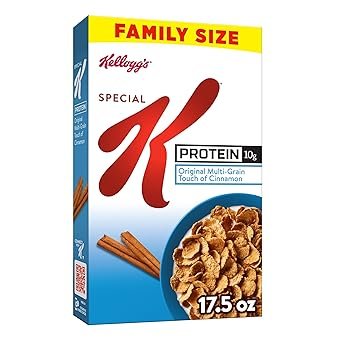 Kellogg's Special K Protein Breakfast Cereal, Protein Cereal, Family Breakfast, Family Size, Original Multi-Grain Touch of Cinnamon, 17.5oz Box (1 Box)