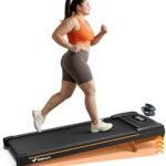 MERACH Walking Pad Treadmill with Incline 10% Auto Incline, 350LBS Capacity Treadmills for Home, Under Desk Compact Treadmill 3.0HP Strong Walkingpad with Bluetooth Speaker & Remote Control W50 Lite