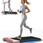 DeerRun Under Desk Walking Pad Treadmill for Home Office & Small Spaces, 6% Manual Incline, 0.6–3.8 MPH Walking Speed, 2.5 HP, 300 lb Capacity, App & Remote Control