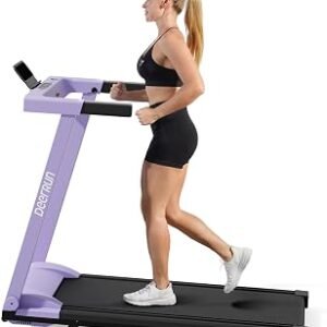 DeerRun Foldable Treadmill for Home with 6% Manual Incline & Handlebar, Compact Folding Walking Pad Treadmill for Walking, Jogging & Running, 0.6-7.5 MPH, 300 lb Capacity, App & Remote Control