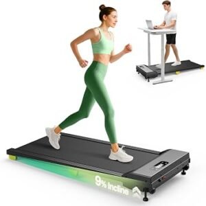 UREVO Walking Pad with Incline, 9% Incline Portable Under Desk Treadmill, 2.5 HP Walking Treadmill Pad for Home and Office, Walking Jogging Running Machine with Remote Control and LED Display