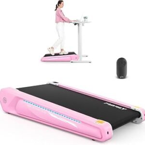 FUNMILY Walking Pad Treadmill with 5% Incline, 2.5HP Smallest Under Desk Treadmills for Home Office, Compact Walking Treadmill 300lbs Weight Capacity/Remote Control/Lighting Design