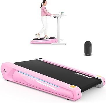 FUNMILY Walking Pad Treadmill with 5% Incline, 2.5HP Smallest Under Desk Treadmills for Home Office, Compact Walking Treadmill 300lbs Weight Capacity/Remote Control/Lighting Design