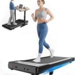 DeerRun 6% Incline Walking Pad, 2.5HP Quiet Under Desk Treadmill with 300lbs Capacity, 3.8MPH, App & Remote Control, Walking Pad Treadmills for Home Office & Small Spaces