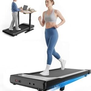 DeerRun 6% Incline Walking Pad, 2.5HP Quiet Under Desk Treadmill with 300lbs Capacity, 3.8MPH, App & Remote Control, Walking Pad Treadmills for Home Office & Small Spaces
