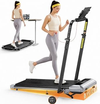 TOPUTURE Walking Pad Treadmill with 12% Incline, 6-in-1 Under Desk Treadmill with Adjustable Handle Bar, Folding Portable Treadmill for Home Office, Walking Pad with App Remote Control and LED Display
