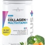 Livingood Daily Collagen Powder for Women and Men, Vanilla, Grass Fed Protein, Hydrolyzed Collagen Peptides with Vitamin C & Multi Vitamins for Hair, Skin, Nail & Gut Health, Gluten Free, 30 Servings
