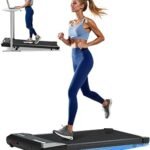 DeerRun Under Desk Walking Pad Treadmill for Home & Office, 6% Manual Incline, 2.5 HP, 0.6–3.8 MPH Walking Speed, 300 lb Capacity, App & Remote Control