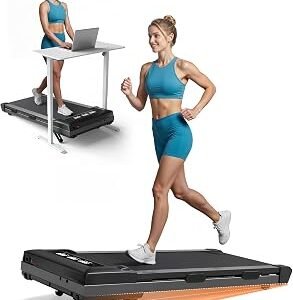 DeerRun Walking Pad Treadmill with Incline, 12% Auto Incline Under Desk Treadmill, 3.0 HP, 300 lb Capacity, Portable Treadmill for Home Office, Remote & App Control