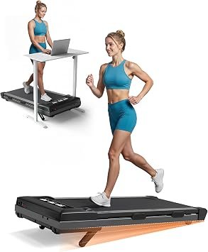 DeerRun Walking Pad Treadmill with Incline, 12% Auto Incline Under Desk Treadmill, 3.0 HP, 300 lb Capacity, Portable Treadmill for Home Office, Remote & App Control