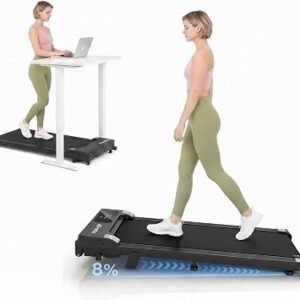 FUNMILY Walking Pad Treadmill Under Desk, 2.5HP Small Treadmill for Home/Office, 2026 Upgrade 3-in-1 Mini Treadmills with Remote Control, LED Display, 300 LBCapacity