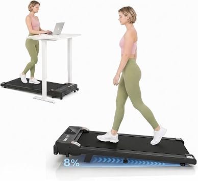 FUNMILY Walking Pad Treadmill Under Desk, 2.5HP Small Treadmill for Home/Office, 2026 Upgrade 3-in-1 Mini Treadmills with Remote Control, LED Display, 300 LBCapacity