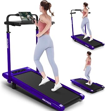 ANCHEER Treadmill with 12%/15% Incline, Folding Walking Pad with Handle Bar, 320-450lb Capacity Under Desk Foldable 3.5HP Treadmills for Home/Office/Gym,Installation-Free