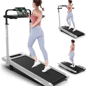ANCHEER Treadmill with 12%/15% Incline, Folding Walking Pad with Handle Bar, 320-450lb Capacity Under Desk Foldable 3.5HP Treadmills for Home/Office/Gym,Installation-Free