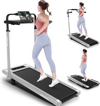 ANCHEER Treadmill with 12%/15% Incline, Folding Walking Pad with Handle Bar, 320-450lb Capacity Under Desk Foldable 3.5HP Treadmills for Home/Office/Gym,Installation-Free